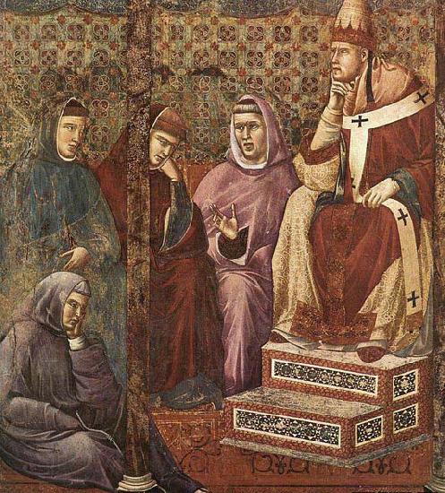 GIOTTO di Bondone St Francis Preaching before Honorius III Norge oil painting art
